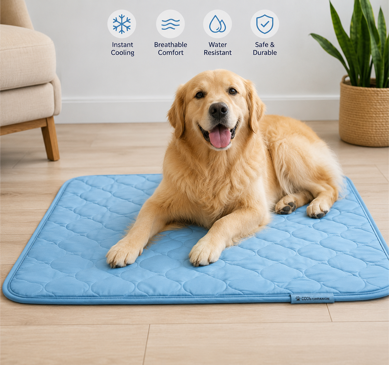 Dog Cooling Mat | Self-Cooling Gel Pad for Large & Small Dogs — No Water or Electricity Needed